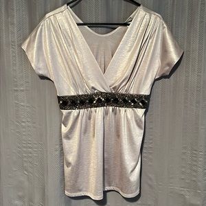 Daytrip Metallic Beaded Top